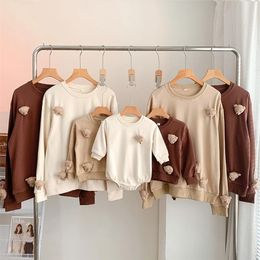 Baby And Daddy Mummy Matching Clothes For The Whole Family Sweatshirt Mom And Daughter Equal Long Sleeve Tops Dad Son Clothing 231228