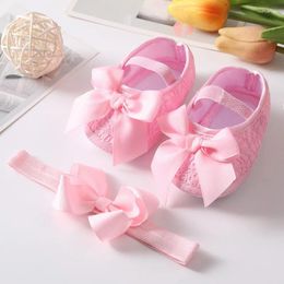 First Walkers Baby Shoes Hairband Set Lovely Bow Princess 12 Months