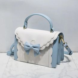 Bags Japan Fashion Cute Bow Shoulder Bags Women Sweet Handbag Famous Brand Designer Girl Leather Shoulder Bag Lolita Kawaii Clutch