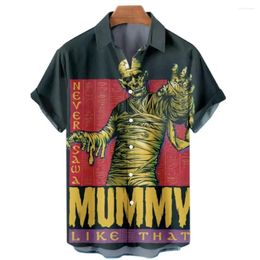 Men's Casual Shirts Horror Movie Monster Characters Hawaiian 2023 Designer Streetwear 3d Men Clothing Party Performance Tops