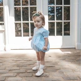 Rompers Baby Girl Handmade Embroidered Born Smocked Jumpsuit Infant One Piece Smocking Romper Summer Toddler Girls Outfit