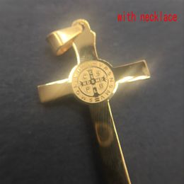 Hip hop men boy classic 18K gold Chain Necklace Christian Cross Religious letter Pendant Necklace for Women men Charm fine Jewelry332N