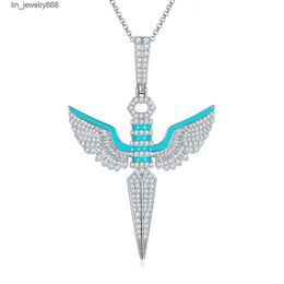 Real U Hip Hop Jewellery Pendants Men Iced out VVS Moissanite Diamond Pendants 925 Sterling Silver Angel Wing Moissanite Necklaces