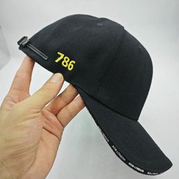 Ball Caps Black Sandwich Printed Letter Adjustable Buckle Golden Embroidery Baseball Cap