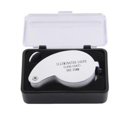 Magnifying Loupe 40X 25mm 40X25mm 40 x 25 Jeweller LED Light Glass Magnifier whole Drop New9274601