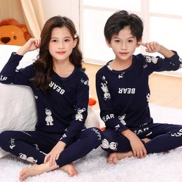 Teenage Pyjamas Big Girls Boys Sleepwear Toddler Clothes Cotton Childrens Clothing Sets Kids Nightwear Winter Baby Pyjamas 231229