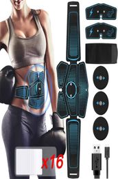 Abdominal EMS Muscle Stimulator Charging ABS Gel Pad Stimulator Belt Slimming Bandage Vibration Fitness Equipments Slimming4135015