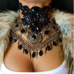 Dvacaman Brand 2017 Black Big Chokers For Women Boho Party Maxi Statement Necklace Collar Jewellery Gift Femme Bijoux L80 J312S