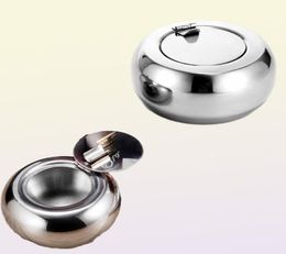 Round Stainless Steel Ashtray Home Party Bar Decoration Ash Holder For Gift Cigarette Lighters Smoking Accessory Ash Tray C02231320471