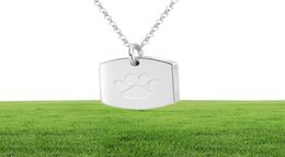 Dog Cremation Jewelry for Ashes Stainless Steel Pet Paw Pendant Keepsake Holder Ashes for Pet Human Memorial Funeral Urn Necklace for Men Women4212127