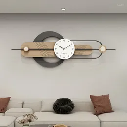 Wall Clocks Decoration Wooden Clock Large Designer Stylish Art Chic Watch Nordic Aesthetic Reloj De Pared Living Room