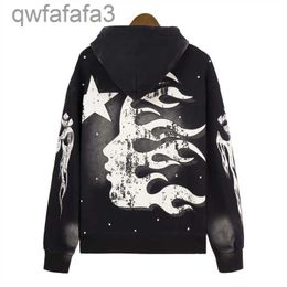 Designer Hoodie Hellstar Men Pullover Spiderweb Star Flash Long Sleeve Street Hip-hop Sweatshirts Blue Red Grey Black White Yoga Vintage Hoodios KVE5