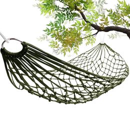 Simple Single Nylon Net Hammock Swing Hanging Sleeping Bed Chair Lightweight Premium Quality Hammock For Travel Camping Garden 231228