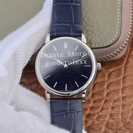 3 Colour Unisex 39mm Watches Men Saxonia Blue Black White Dial Automatic Eta Cal 2892 Watch Men's Leather Band Dress Wristwat253e