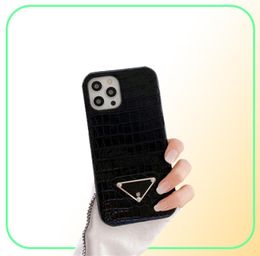 Fashion Brand Designer Phone Cases For Iphone13 Pro Max 12 Mini 11 Luxurys Leather Case Crocodile Pattern High Quality Mobile Shel8403180