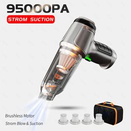 95000PA Wireless Car Vacuum Cleaner Handled Mini Powerful Cleaning Machine Portable Strong Suction Home Appliance 231229