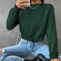 Women's Hoodies Women Sweatshirt Cozy Stylish Short Sweatshirts With Elastic Cuffs For Casual Sporty Fall Winter Looks Hem Top