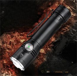 Other Outdoor Lighting Flashlight 2050Lm High Brightness Type-C Charging Waterproof Tactical Lanterna Self Defence Aurora Drop Delive Ottll