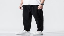 Men Pants Casual Cotton Linen Harem Pant Straight Loose Elastic Waist Trousers Streetwear Hip Hop Chinese Style Clothes2481288