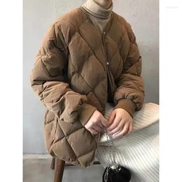 Women's Trench Coats Oversized B Casual Windproof Thicken Padded Warm Korean Style Winter Elegant Wear Jacket Down Cotton Parkas