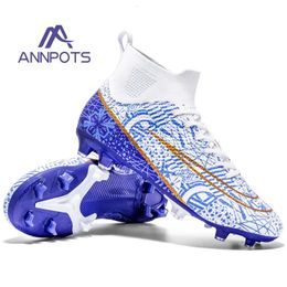 Professional High Top AntiSkid WearResistant Training Shoe FGTF Mens Soccer Shoes Childrens Football Boots Outdoor Sneakers 231228