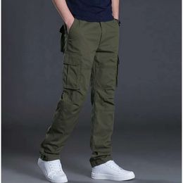 "Stylish and Functional Designer Cargo Pants for Men - Versatile Spring Autumn Casual Trousers with Multiple Pockets and Comfortable Regular Fit"