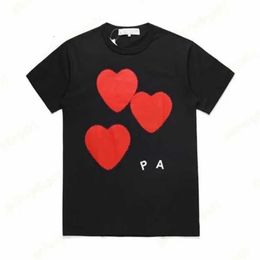 Fashion Mens Play t Shirt Cdg Designer Hearts Casual Womens Des Badge Garcons graphic tee heart behind letter on chest t-shirt ch22