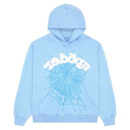 Mens Hoodies New Sky Sp der Men Women Hip Hop Young Thug Spider Hoodie World Wide Sweatshirts Print Pullover Hoody Light Blue l o e