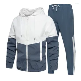 Men's Tracksuits 2024 Hip-hop Set Suits Sweatsuit Patchwork Male Spring Autumn Zipper Pockets Outwear Jacket Pants Sets 5XL