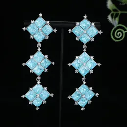 Dangle Earrings Luxury Fashion Long Star Earring For Women WeddingFull Cubic Zirconia CZ Pave Dubai Bridal Jewellery Gift A0133