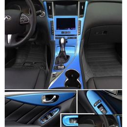 Car Stickers For Infiniti Q50 Q60 2014 Interior Central Control Panel Door Handle 3D5D Carbon Fibre Decals Styling Drop Delivery Autom Dhkgr