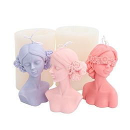Other Festive Party Supplies Candle Mold 3D Sile Molds Closed Eyes Girl Diy Candles Plaster Soap Craft Making Tool Home Decoration Dhtpa