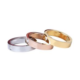 4 mm Titanium steel love ring high quality designer rose gold couple rings fashion Jewellery original packaging box 242x