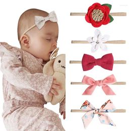 Hair Accessories 3Pcs Baby Elastic Flower Headband Headbands Girls Bowknot Hairband Toddler Infants Set Pography Props