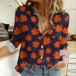 Women's Blouses Women Spring Autumn Retro Print Casual Tops Comfort Flowy Style Button Down T Shirt Lapel Neck Long Sleeve Cute