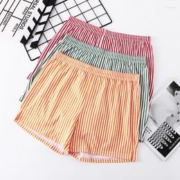 Underpants 2PCS/Lot Plaid Men's Loose Underwear Boxer Briefs Youth Plus Size Home Pyjamas Cotton Comfortable Breathable Fashion In Summer