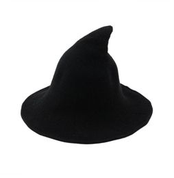 Witch Hat Diversified Along The Sheep Wool Cap Knitting Fisherman Hat Female Fashion Witch Pointed Basin Bucket for Halloween313764040907