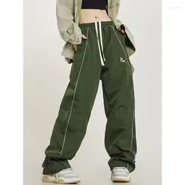 Women's Pants American Street Retro Quick-drying Wide-leg Sweatpants For Men And Women With Ankle-tie Casual Loose Straight-leg Dance