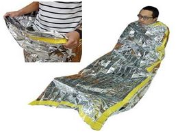 Emergency Survival Mylar Thermal Reflective Cold Weather Shelter Tube Tent Emergency Sleeping Bag Kit6350169