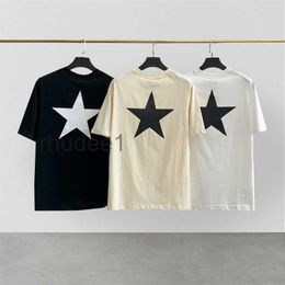 Men's T-shirts Classic Mens Ess Tees T-shirt Hip Hop Loose Oversize Tee Five Pointed Star Print High Street Fashion Brand Short Sleeve Crew Neck WPBE