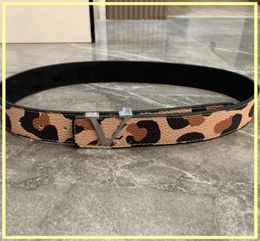 Genuine Leather Mens Designer Belts For Women Leopard Grain L Buckle Men Leopard Luxury Belt Waistband Cintura Ceinture Top9820806