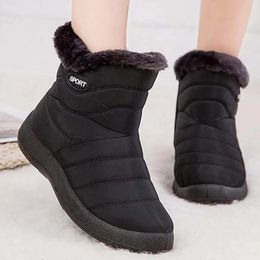 Boots Women Boots Snow Fashion Boots Ladies Waterproof Shoes Woman Keep Warm Women's Boots Plush Flat Botas Mujer Winter Shoes Women