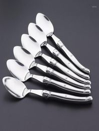 Spoons 85039039 Laguiole Dinner Spoon Stainless Steel Tablespoon Silverware Hollow Long Handle Public Large Soup Rice Cutle3081613