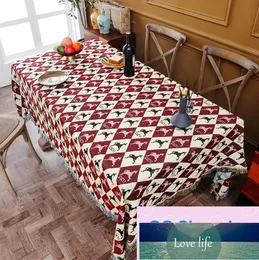 All-match Nordic Camouflage Tablecloth Waterproof Coffee Table TV Cabinet Cotton Linen Fabric Rectangular Tablecloth Household Table Mat