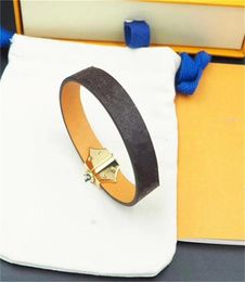 Top Men and Women Leather Bracelets Gold Floral Stainless Steel Lock Pendants Fashion Style Sells5533615