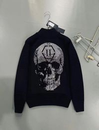 PLEIN BEAR Men's Sweaters Cardigan LS INTARSIA SKULL PP Mens Sweaters Knits Letters Budge Rhinestone Unisex Sweatshirt Men Tops Knit Clothing PP181