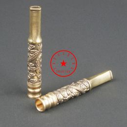 Latest Brass Dragon Pipes Herb Tobacco Filter Handpipes Cigarette Holder Portable Removable Smoking Catcher Taster Bat One Hitter Hand Tube