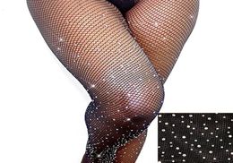 Sexy Stockings Shape Female Stockings Fishnet Pantyhose Rhine Glitter Transparent Tights Women Collant Femme SW0655151553