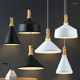 Pendant Lamps Nordic LED Single Head Dining Chandelier E27 Light For Living Room Retro Indoor Lighting Fixtures Highlight Hoom Decor