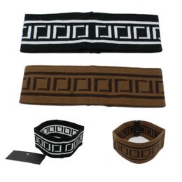 Designer carta impressão bandana elasticidade turbante marca cachecol hairbands fio de lã tricô headwraps hairhoop esportes yoga headwear acessórios presentes